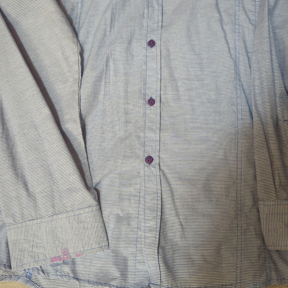 💙Evolution Sports Shirt Mens 6X Long Sleeve Button Up Blue Checks Big NWT - Picture 8 of 8